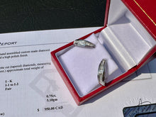 Load image into Gallery viewer, #671 - 3/4 Carat Diamond Baguette Clutch Back Earrings .925

