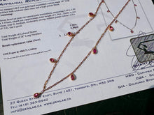 Load image into Gallery viewer, #653 - 14kt Rose Gold, Pear Cut Pink Tourmaline Necklace. 18”
