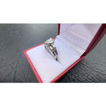 Load image into Gallery viewer, #527 - 18kt White Gold, Vintage VVS Diamond Wedding Set, Size 6 1/2
