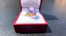 Load image into Gallery viewer, #312 - 14k Yellow Gold, Intricately Designed Filigree, Oval Cut Amethyst Ring, Size 9
