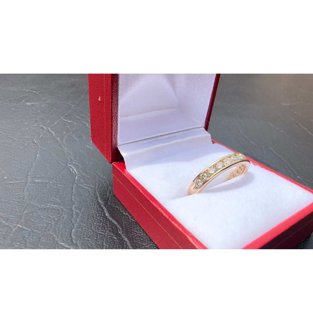 # 483 - 14kt Yellow Gold, 1.00 Carat Channel Set Diamond Band. Size 7 3/4