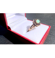 Load image into Gallery viewer, #505 - 10k Yellow Gold, Amethyst &amp; Firey Opal Ring, Size 6 1/2
