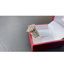 Load image into Gallery viewer, #466 - 2 Carat Cluster, 10k Yellow Gold Dinner Ring, Size 6 3/4
