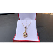 Load image into Gallery viewer, #486 - 14k Yellow Gold, Custom Ruby &amp; Diamond Pendant &amp; Rolo Chain
