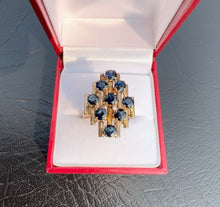 Load image into Gallery viewer, #393 - Custom Vintage 2.88ct Natural Sapphire Dinner Ring, Size 7 1/2
