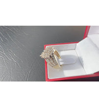 Load image into Gallery viewer, #466 - 2 Carat Cluster, 10k Yellow Gold Dinner Ring, Size 6 3/4
