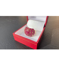 Load image into Gallery viewer, #464 - 10k Yellow Gold, Custom Natural Ruby Cluster Ring, 5.76ct, Size 8 1/2
