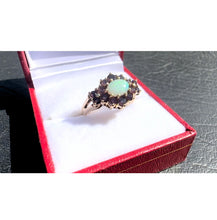 Load image into Gallery viewer, #505 - 10k Yellow Gold, Amethyst &amp; Firey Opal Ring, Size 6 1/2
