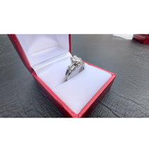 Load image into Gallery viewer, #527 - 18kt White Gold, Vintage VVS Diamond Wedding Set, Size 6 1/2
