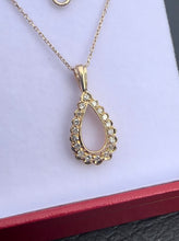 Load image into Gallery viewer, #523 - 14kt Yellow Gold, 16” Rolo Chain &amp; 1/4ct Vintage Pendant
