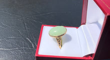 Load image into Gallery viewer, #322 - 14kt Yellow Gold, 6.34ct Cabochon Jadeite Ring, Size 9
