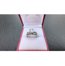 Load image into Gallery viewer, #527 - 18kt White Gold, Vintage VVS Diamond Wedding Set, Size 6 1/2
