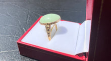 Load image into Gallery viewer, #322 - 14kt Yellow Gold, 6.34ct Cabochon Jadeite Ring, Size 9
