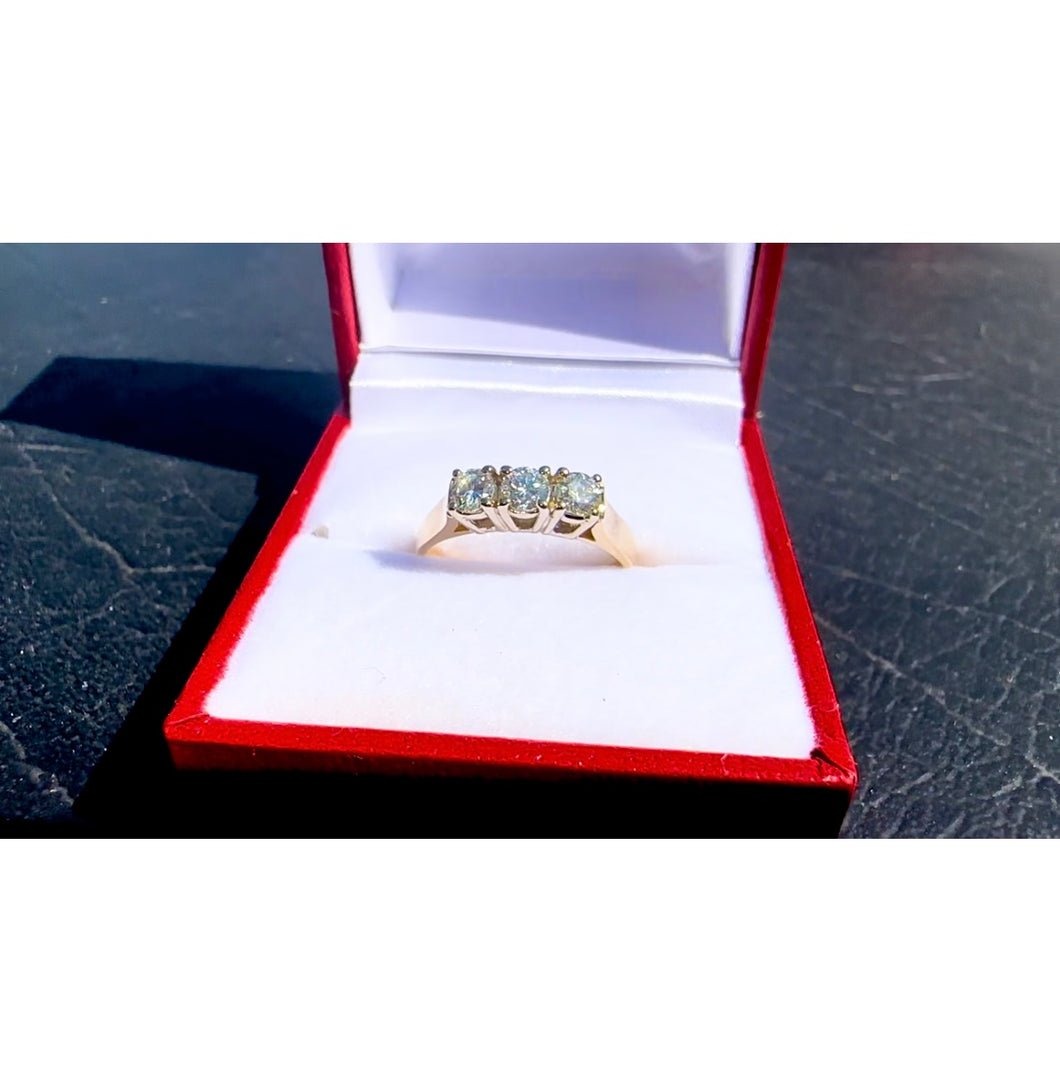 #506 - 14kt Yellow Gold 1/2 Carat Trinity Ring, Size 6 1/2