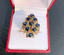 Load image into Gallery viewer, #393 - Custom Vintage 2.88ct Natural Sapphire Dinner Ring, Size 7 1/2
