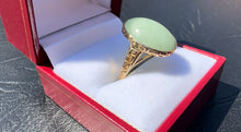 Load image into Gallery viewer, #322 - 14kt Yellow Gold, 6.34ct Cabochon Jadeite Ring, Size 9
