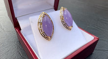 Load image into Gallery viewer, #380 - 14kt, Lavender, Marquis Jade Earrings
