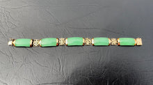 Load image into Gallery viewer, #377 - 14KT Yellow Gold, 31.43 Carat Green Apple Jade Bracelet 7.5”
