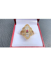 Load image into Gallery viewer, #407 - Precious &amp; Unique 14kt, Ruby &amp; Diamond Ring, Size 8 3/4
