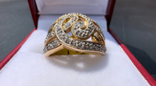 Load image into Gallery viewer, #318 - 14k Yellow Gold, Hand Assembled Ladies Diamond Dinner Ring, Size 6
