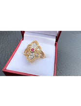 Load image into Gallery viewer, #407 - Precious &amp; Unique 14kt, Ruby &amp; Diamond Ring, Size 8 3/4
