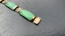 Load image into Gallery viewer, #377 - 14KT Yellow Gold, 31.43 Carat Green Apple Jade Bracelet 7.5”
