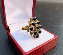 Load image into Gallery viewer, #393 - Custom Vintage 2.88ct Natural Sapphire Dinner Ring, Size 7 1/2
