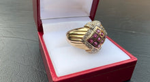 Load image into Gallery viewer, #383 - 14k Yellow Gold, Ruby &amp; Diamond Ring, Size 9.5
