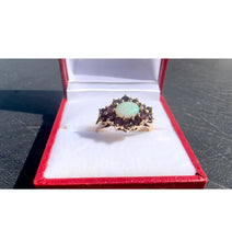 Load image into Gallery viewer, #505 - 10k Yellow Gold, Amethyst &amp; Firey Opal Ring, Size 6 1/2
