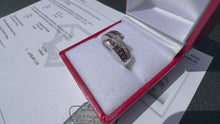 Load and play video in Gallery viewer, #878 - 14kt White Gold, Purple &amp; White Diamond Band, Size 7
