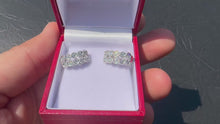 Load and play video in Gallery viewer, #728 - 14kt White Gold, .41ct VVS Natural Diamond Clutch Earrings
