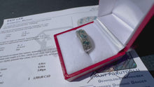 Load and play video in Gallery viewer, #889 - 14kt White Gold, Topaz &amp; Diamond Band Size 6 1/4
