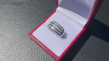 Load and play video in Gallery viewer, #813 - 14kt White Gold, Princess Cut Diamond Band, Size 6
