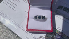 Load and play video in Gallery viewer, #814/857 - Sapphire, Diamond &amp; 14kt White Gold Band, Size 7
