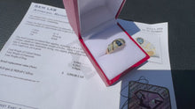 Load and play video in Gallery viewer, #871 - 18kt Yellow Gold, Pear Sapphire &amp; Diamond Ring Sz 6 1/4

