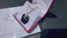 Load and play video in Gallery viewer, #785 - 10-14k Yellow Gold, Black Onyx Elephant Pendant &amp; 22” Chain

