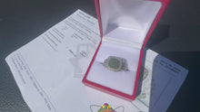 Load and play video in Gallery viewer, #866 - 925 Sterling Silver, Green Diamond Ring, Size 7
