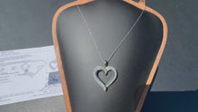 Load and play video in Gallery viewer, #877 - .78 Carat Diamond Heart Pendant / Chain, 10kt White Gold 18”
