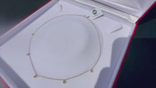 Load and play video in Gallery viewer, #798 - 14kt Yellow Gold, 16” Rolo Diamond Necklace - New
