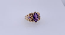 Load image into Gallery viewer, #221 - Marquise Amethyst Custom 10k Ring, Size 7
