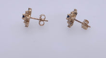 Load image into Gallery viewer, #290 - Sapphire &amp; Diamond, 14k Yellow Gold, Pushback Studs
